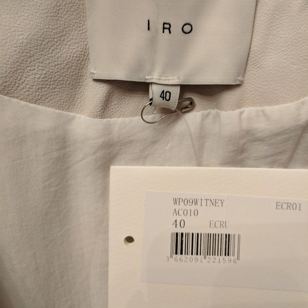 NWT IRO Witney White Patchwork Leather Jacket 40 - Picture 6 of 8